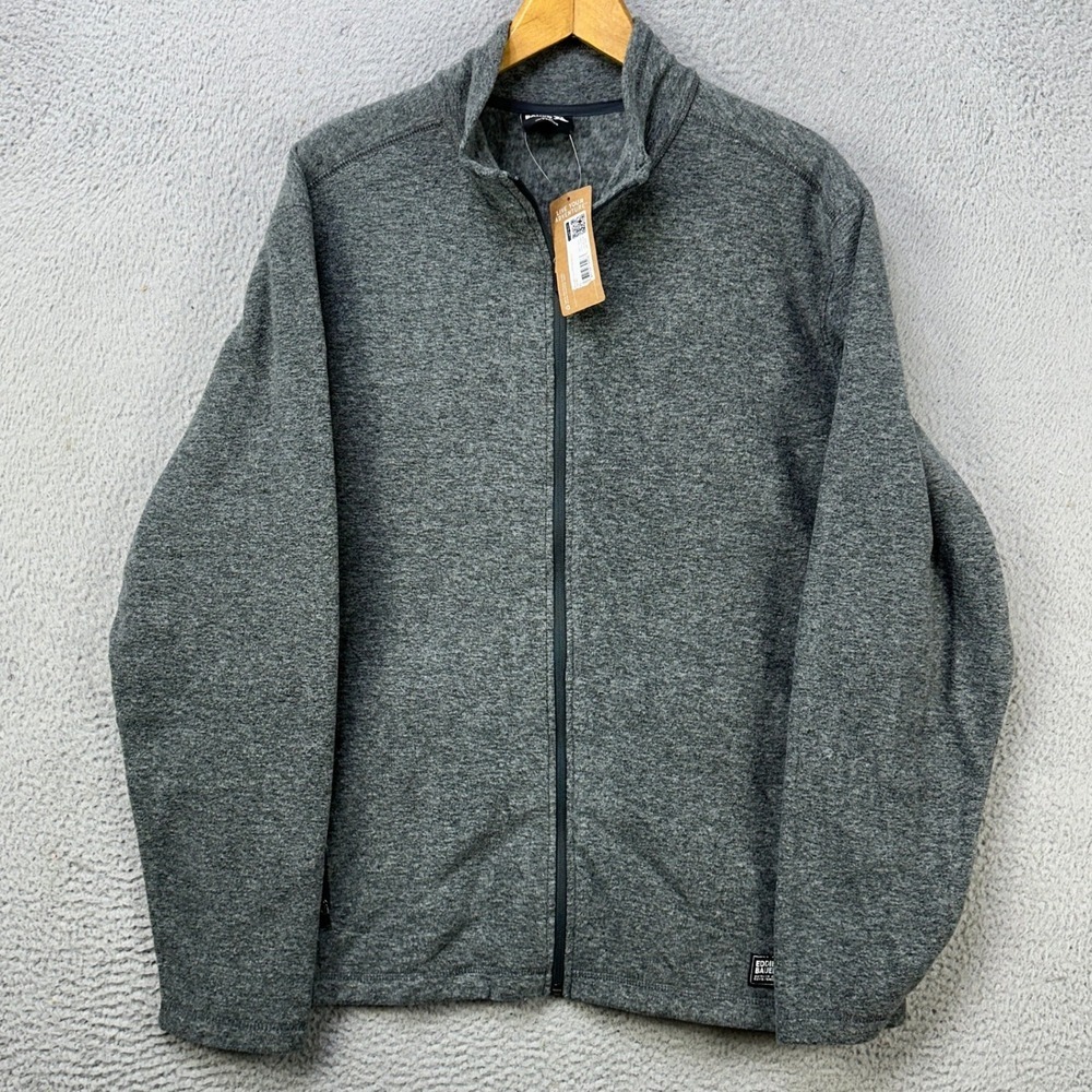 Eddie Bauer Jacket Full Zip Mens XL Gray  Long‎ Sleeve Pockets Outdoor Logo NEW